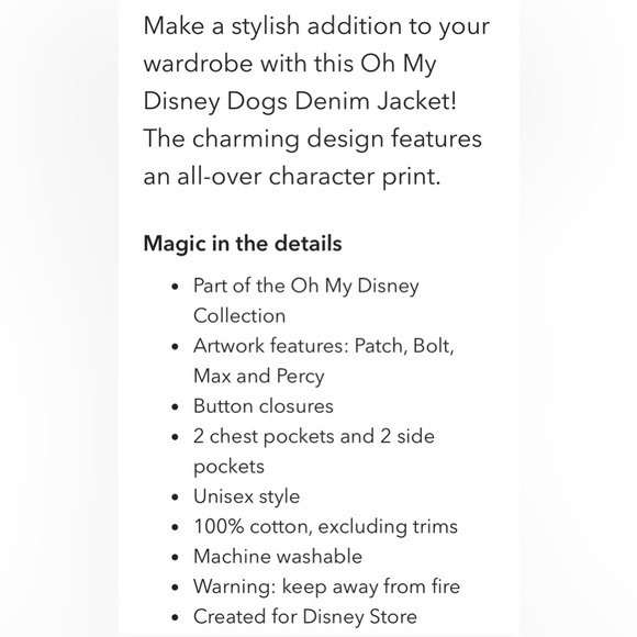 🐾Oh My Disney Dogs Jean Jacket, Size 2xl, Sold Out🐶 - Picture 2 of 16